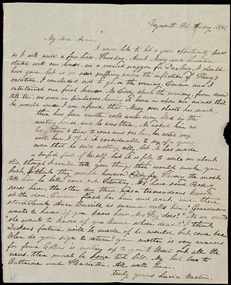 Letter from Lucia Weston, Weymouth, [Mass.], to Anne Warren Weston, Feb. Friday 1842