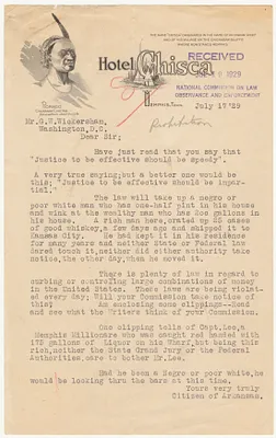 Letter to Mr. G. W. Wickersham from A Citizen of Arkansas