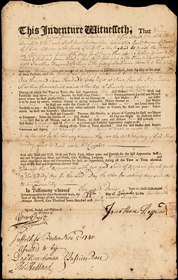 James Flood indentured to apprentice with Jonathan Hayward of Woburn, 5 November 1740
