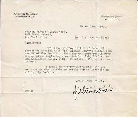 Letters Received, March 15, 1930