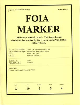 Germany Trip [Research Materials, 1992] [OA 6900] [1]