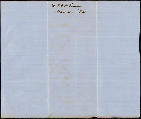 W. T. and H. Pierce to E. Bradbury, 6 November 1854