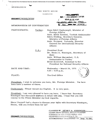 March 24, 1976 - Ford, Kissinger, Turkish Foreign Minister Caglayangil