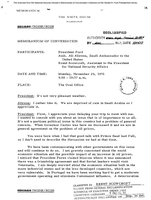 November 29, 1976 - Ford, Saudi Ambassador Ali Alireza