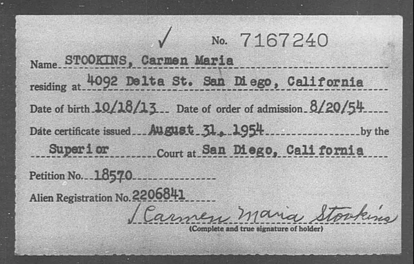 Stookins, Carmen Maria - 1954