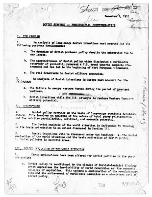 Report by Henry A. Kissinger, "Soviet Strategy - Possible U. S. Countermeasures"