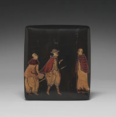 Writing Box (Suzuribako) with Europeans (lid)