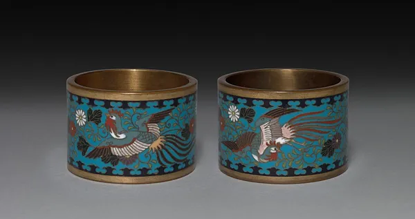 Napkin Rings with Bird and Flower