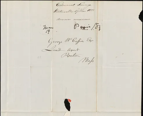 Edward Savage to George Coffin, 19 March 1833
