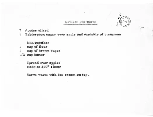 Recipe for Apple Crunch