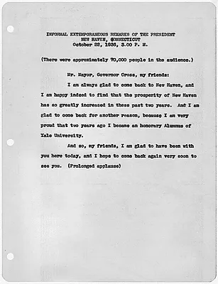Extemporaneous remarks in New Haven, Connecticut