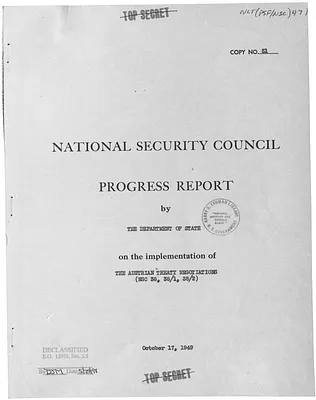 National Security Council Progress Report by the Department of State on the Implementation of the Austrian Treaty Negotiations (NSC 38, 38/1, 38/2)