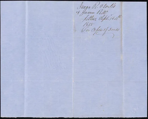 Isaac R. Clark to W. A. Harrington, 4 September 1855