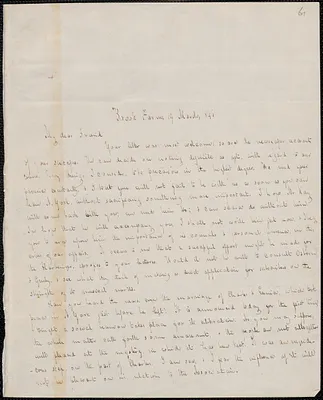 George Ripley autograph letter signed to John Sullivan Dwight, Brook Farm, March 19, 1846