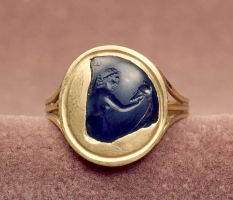 Intaglio Fragment with a Goddess Set in a Ring
