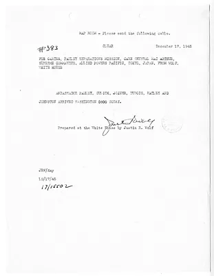 Cable from Justin Wolf to Lieutenant Colonel Gail Carter