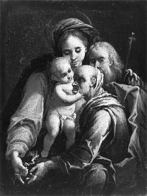 The Holy Family with a Saint