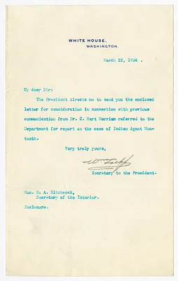 Letter from William Loeb to E. A. Hitchcock
