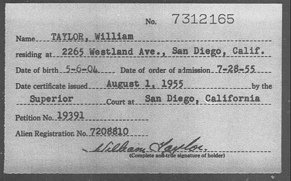 Taylor, William - 1955