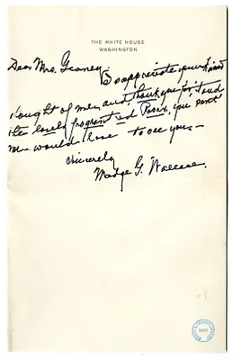 Letter from Madge Gates Wallace to Victoria Geaney