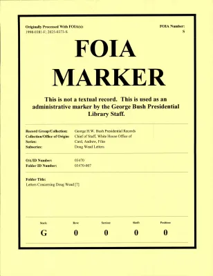 Letters Concerning Doug Wead [7]