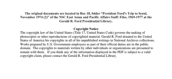 President Ford's Trip to Seoul, November 1974 (2)