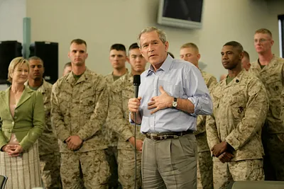President George W. Bush Speaks to Marines and Their Families at Twentynine Palms, California