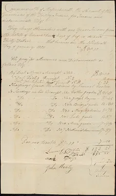 Accounts of Guardians of the Dudley Indians 1804