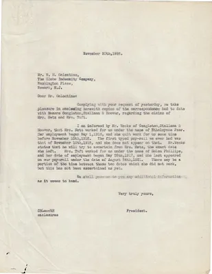 Letters Sent to W.H. Galentine, November 20, 1928