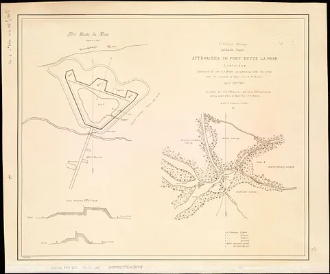 Approaches to Fort Butte La Rose, Louisiana