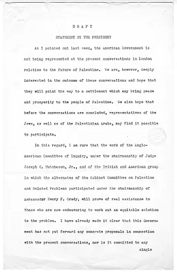 Draft Statement by President Harry S. Truman