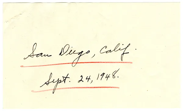 Press Release, Speech of President Harry S. Truman, San Diego, California