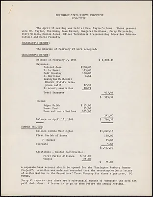 LCRC Executive Committee Meeting, April 1966