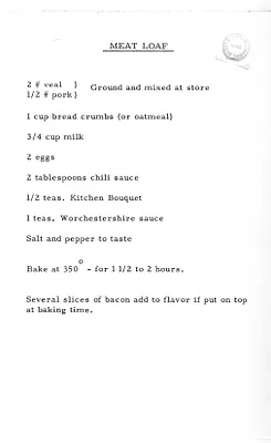 Recipe for Meat Loaf