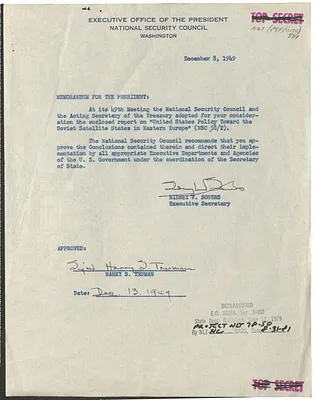 Memorandum from Sidney Souers to President Harry S. Truman
