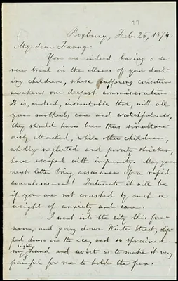 Letter from William Lloyd Garrison, Roxbury, [Mass.], to Fanny Garrison Villard, Feb. 26, 1874