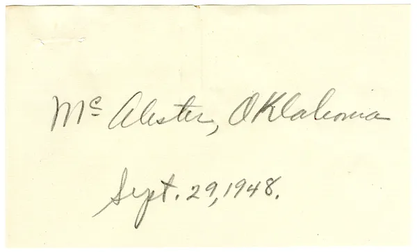 Press Release, Speech of President Harry S. Truman, McAlester, Oklahoma