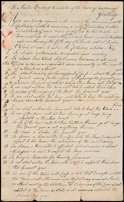 Town Meetings, 1821