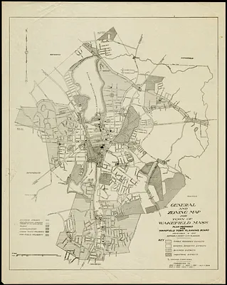 General and zoning map for town of Wakefield, Mass.