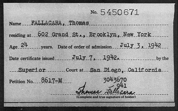 Fallacara, Thomas - 1942