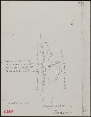 Map of the "Old road" and the "New route"
