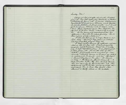 Handwritten journal entry for March 1, 1970