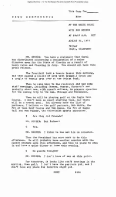 Press Secretary Briefings, 8/22/75