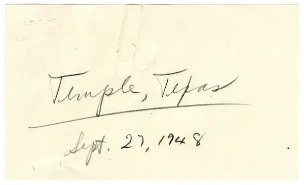 Press Release, Speech of President Harry S. Truman, Temple, Texas