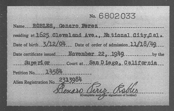 Robles, Genaro Perez - 1949