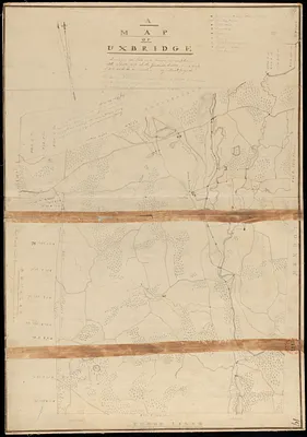 Plan of Uxbridge made by Abiel Jaques, dated 1830