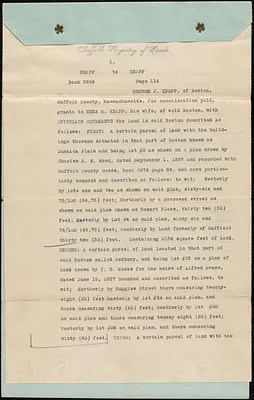 Deed of George J. Knapp to Emma E. Knapp, July 20, 1915