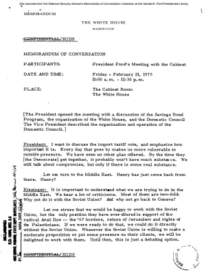 February 21, 1975 - Cabinet Meeting