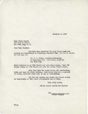 Letters Sent to Nasta Smarsh, December 3, 1948
