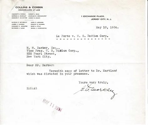 Letters Received to H.H. Barker, May 10, 1934